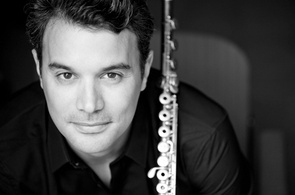 Julien Beaudiment holding Sankyo Flute